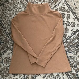 Dudley Stephens Camel Greenpoint Turtleneck in Terry Fleece